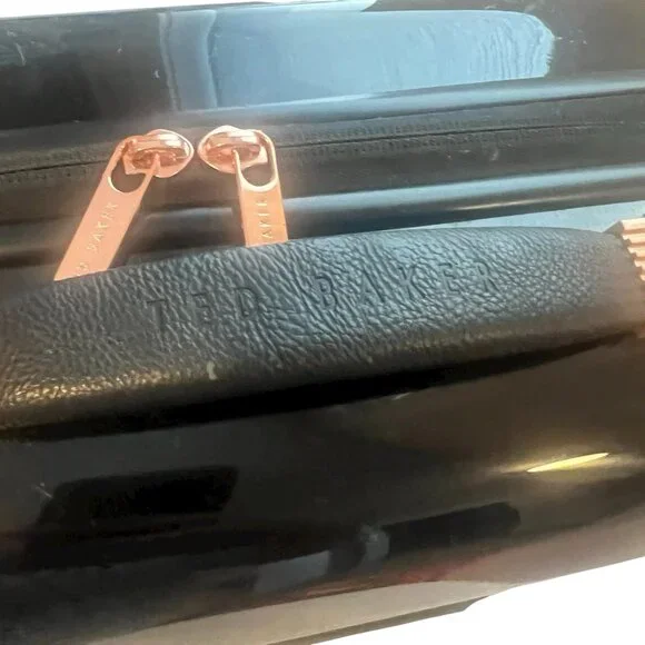 TED BAKER Vanity Case Luggage Travel Black Floral Garden Zipper - Picture 5 of 16